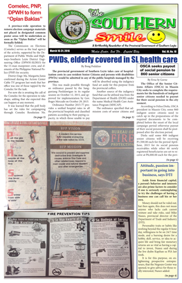 Pwds, Elderly Covered in SL Health Care
