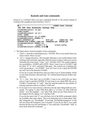 Konsole and Line Commands