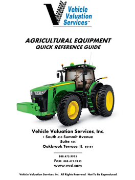 Agricultural Equipment Quick Reference Guide