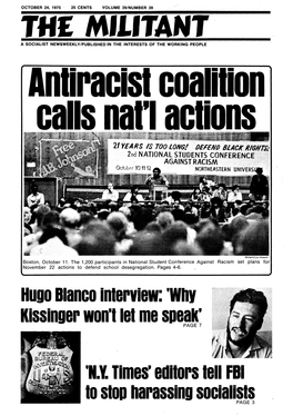 Hugo Blanco Interview: 'Why Kissinger Won't Let Me Speak' PAGE 7