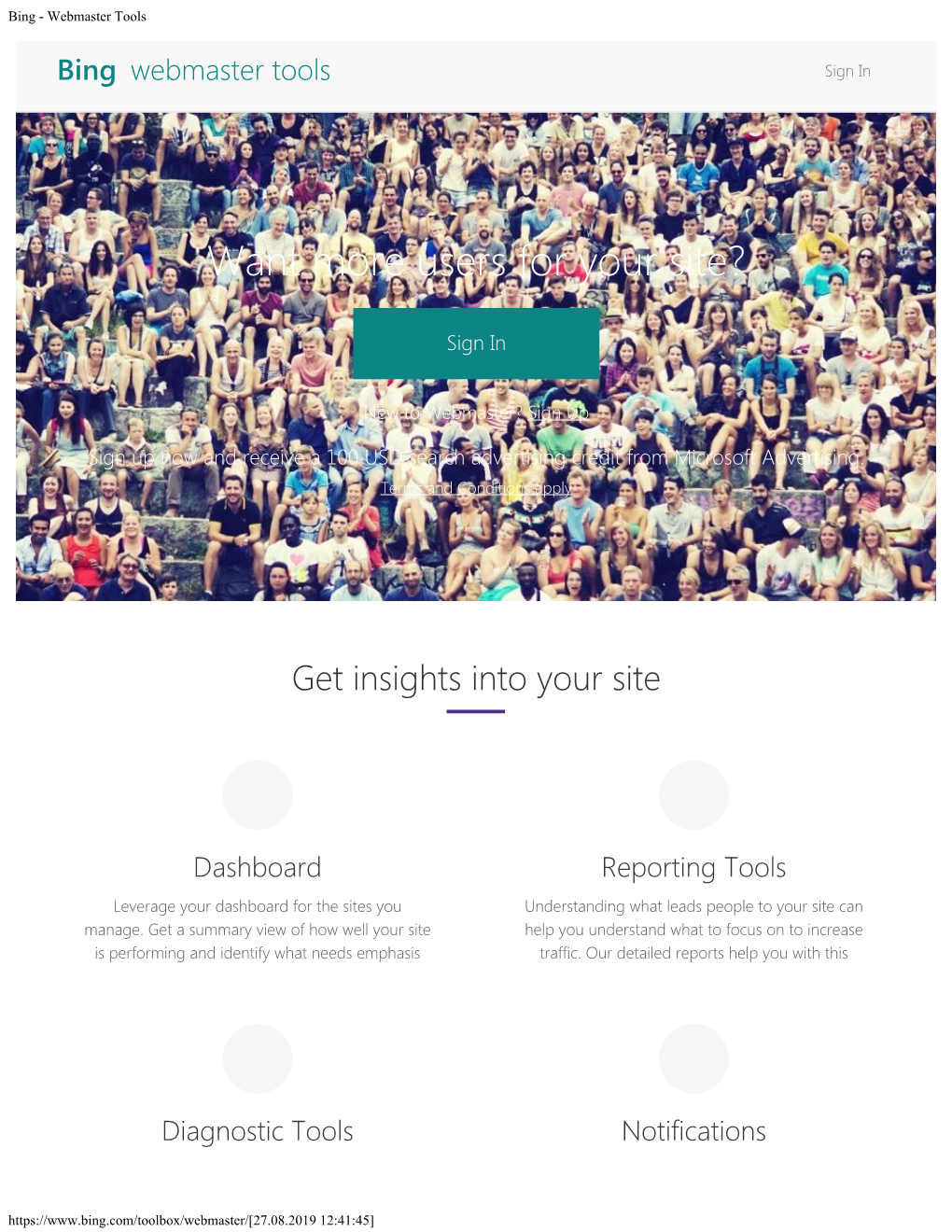 Bing - Webmaster Tools