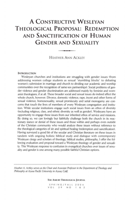 Redemption and Sanctification of Human Gender and Sexuality