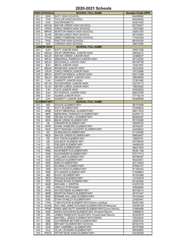 2020-2021 Schools