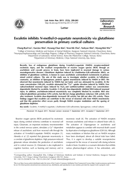 Esculetin Inhibits N-Methyl-D-Aspartate Neurotoxicity Via Glutathione Preservation in Primary Cortical Cultures