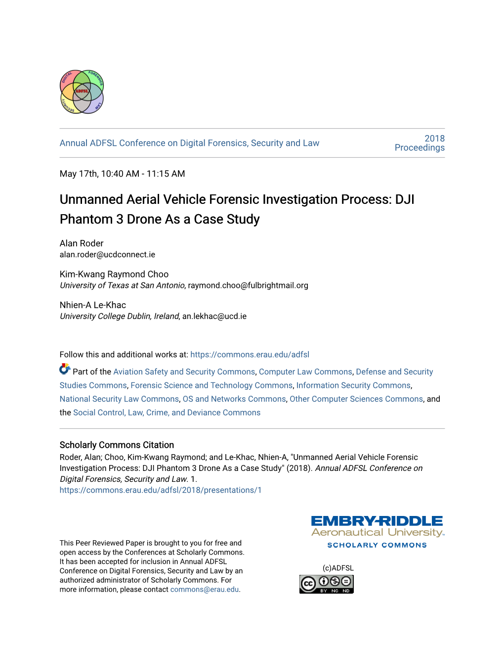 Unmanned Aerial Vehicle Forensic Investigation Process: DJI Phantom 3 Drone As a Case Study