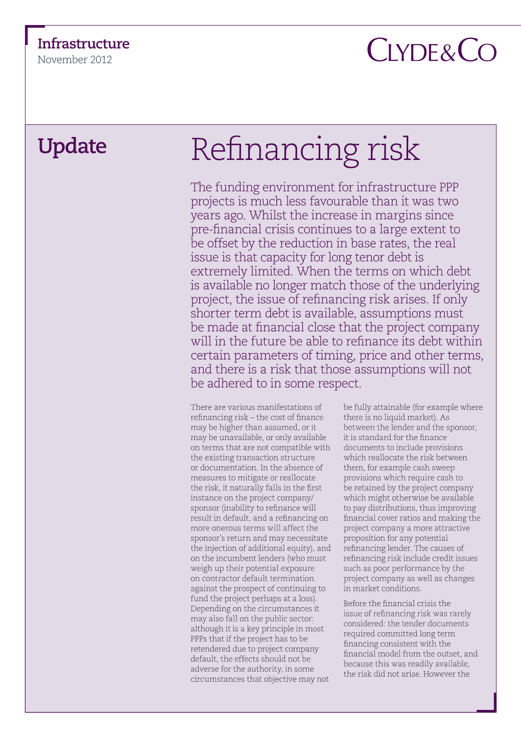 Refinancing Risk