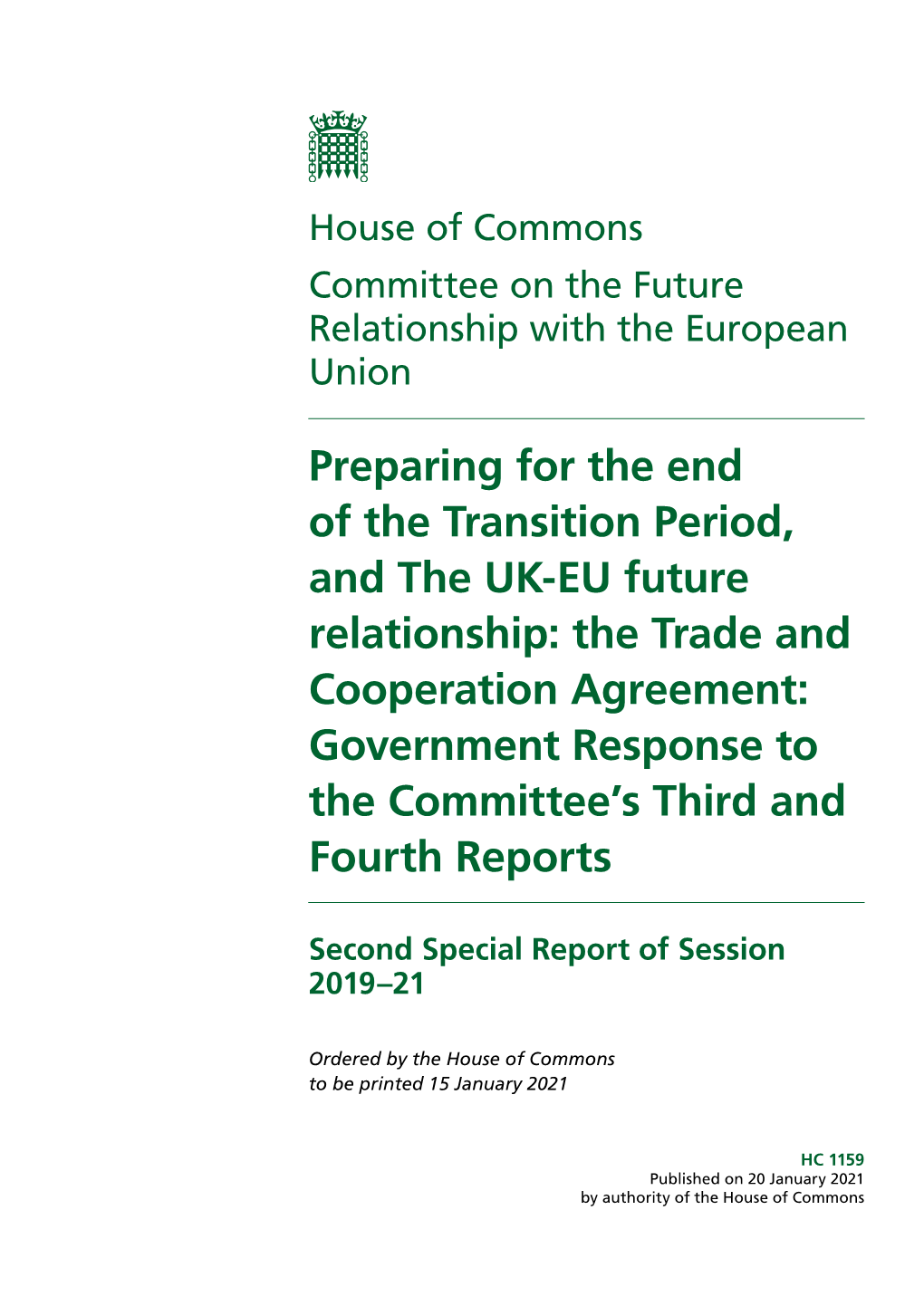 Preparing for the End of the Transition Period, and the UK
