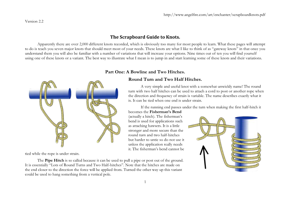 The Scrapboard Guide to Knots. Part One: a Bowline and Two Hitches