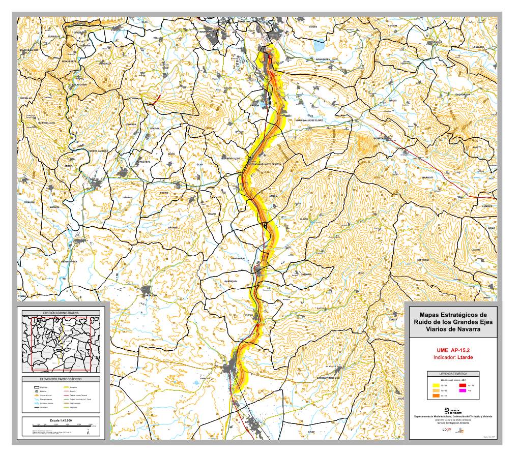 Mapas Estratégicos De Ruido De Los Grandes Ejes Viarios De Navarra