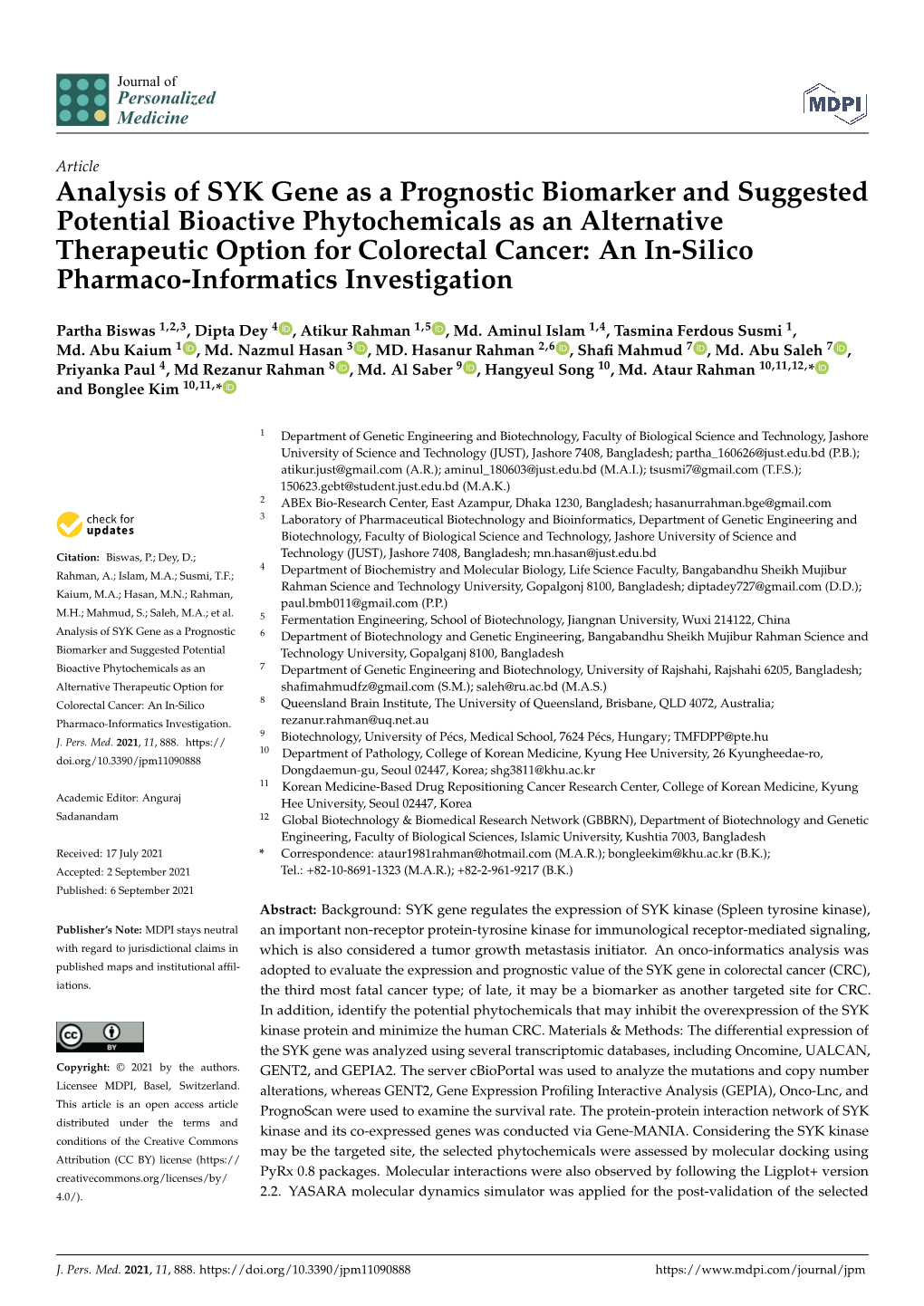 Analysis of SYK Gene As a Prognostic Biomarker and Suggested Potential