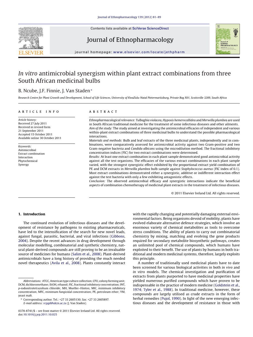 In Vitro Antimicrobial Synergism Within Plant Extract Combinations from Three