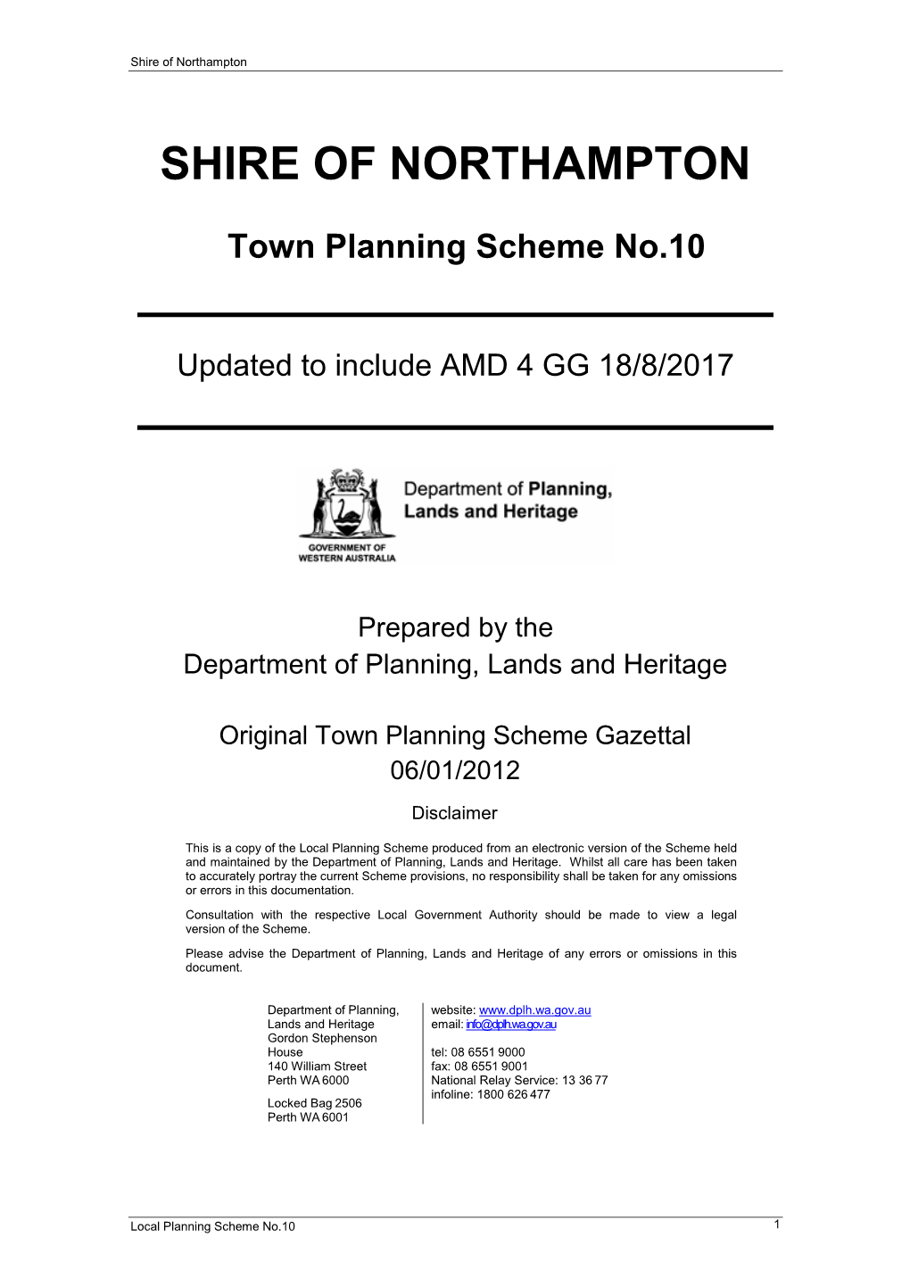 Town Planning Scheme No.10