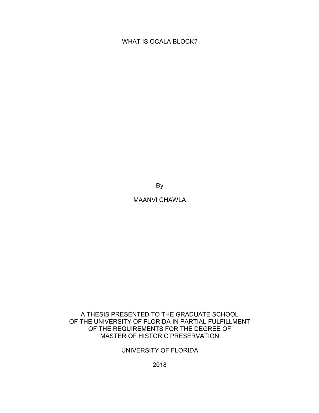 University of Florida Thesis Or Dissertation Formatting