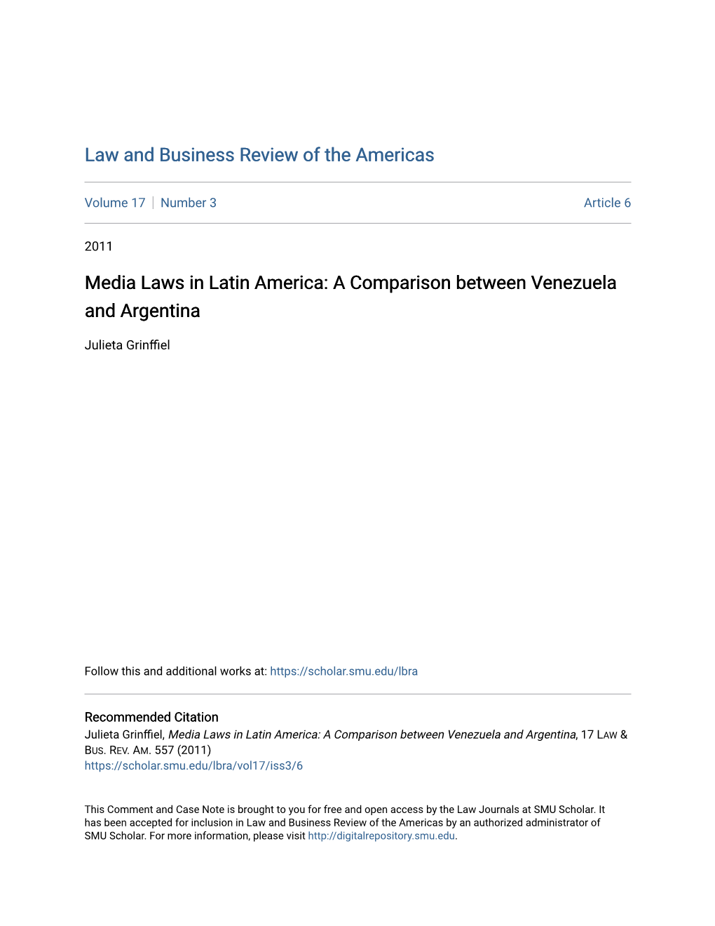 Media Laws in Latin America: a Comparison Between Venezuela and Argentina