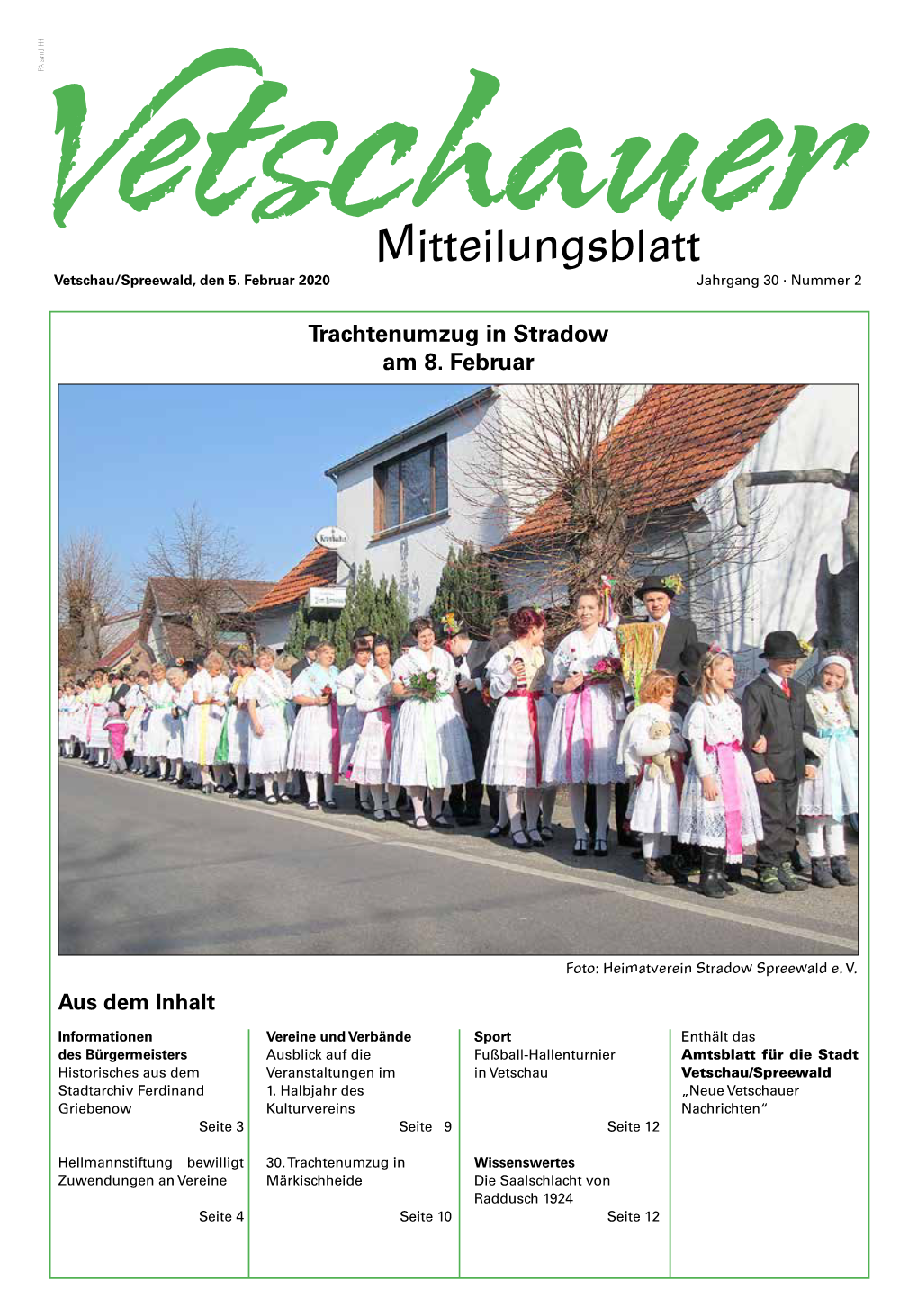 Mitteilungsblatt Vetschau/Spreewald, Den 5