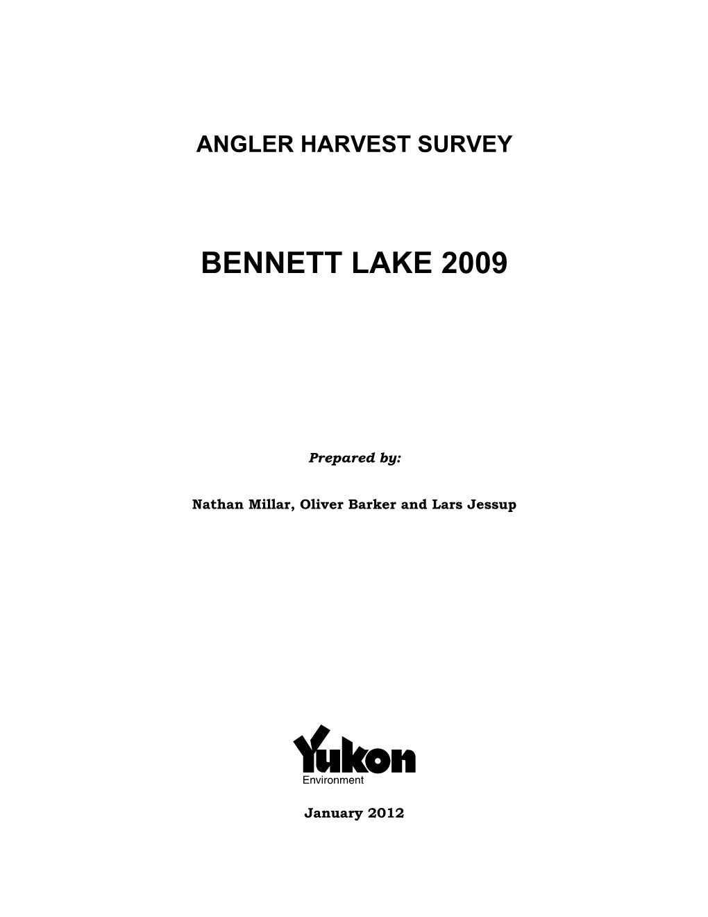 Angler Harvest Surveys-Bennett Lake