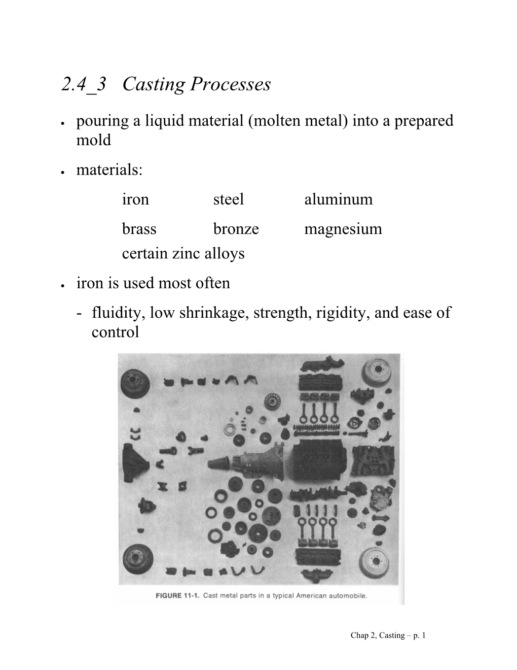 Casting Processes