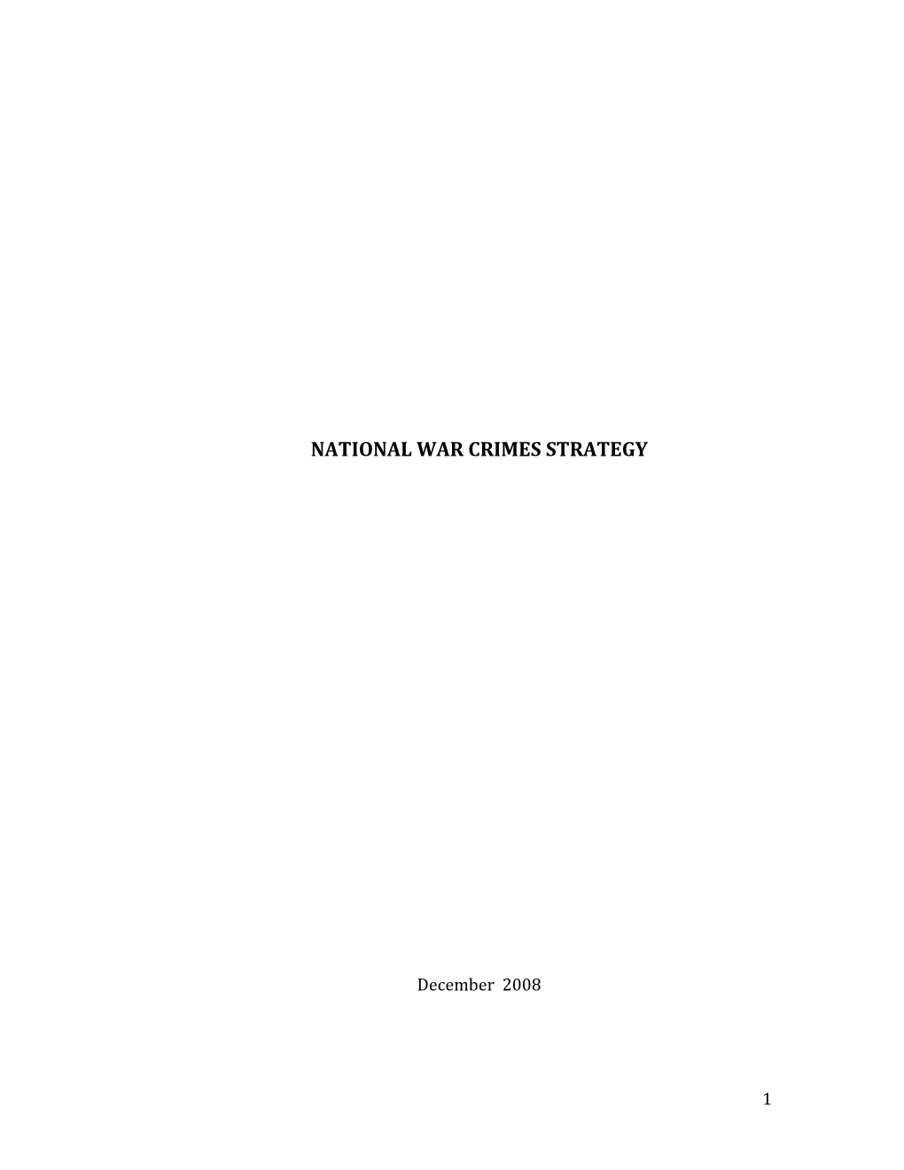 National War Crimes Strategy