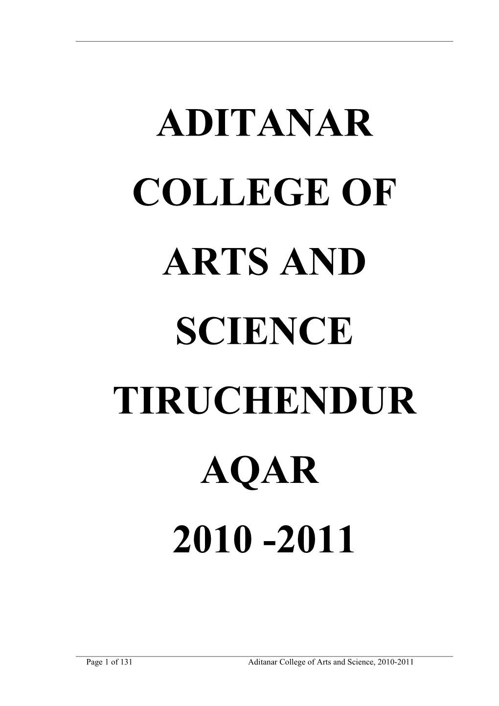 Aditanar College of Arts and Science