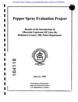 Pepper Spray Evaluation Project