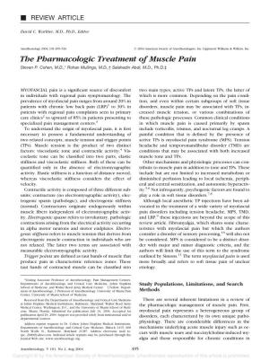 The Pharmacologic Treatment of Muscle Pain Steven P