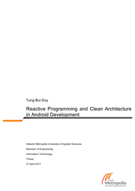 Reactive Programming and Clean Architecture in Android Development