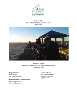 Analysis of the 2014-2015 Audubon Coastal Bird Survey: Mississippi An