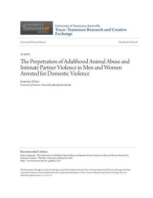 The Perpetration of Adulthood Animal Abuse and Intimate Partner Violence