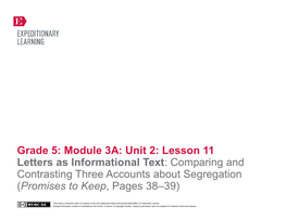 Grade 5 ELA Module 3A, Unit 2, Lesson 11