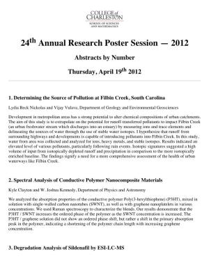 Annual Research Poster Session — 2012