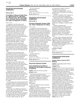 Federal Register/Vol. 76, No. 136/Friday, July 15, 2011/Notices