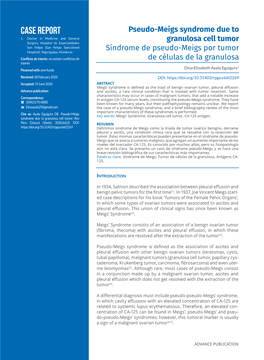 Pseudo-Meigs Syndrome Due to Granulosa Cell Tumor Síndrome De