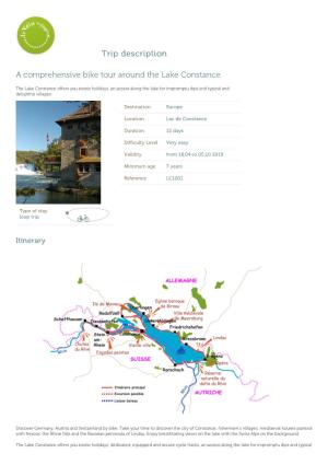 Trip Description a Comprehensive Bike Tour Around the Lake Constance