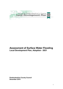 Assessment of Surface Water Flooding Local Development Plan, Adoption - 2021
