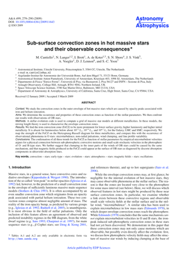 Sub-Surface Convection Zones in Hot Massive Stars and Their Observable Consequences