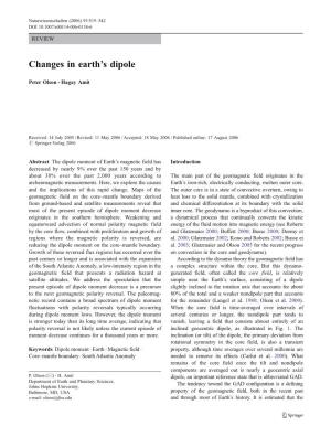 Changes in Earth's Dipole