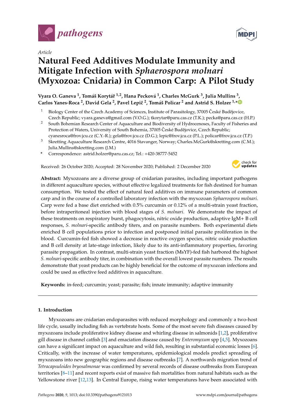 In Common Carp: a Pilot Study