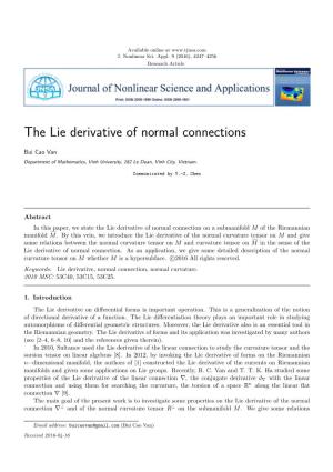 The Lie Derivative of Normal Connections