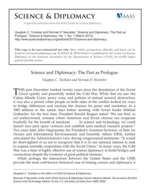 The Past As Prologue,” Science & Diplomacy, Vol