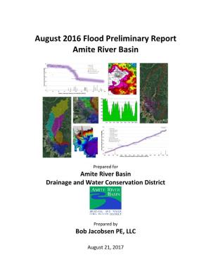 August 2016 Flood Preliminary Report Amite River Basin