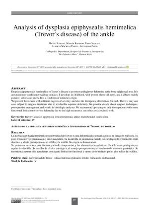 Analysis of Dysplasia Epiphysealis Hemimelica (Trevor's Disease) Of