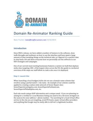 Domain Re-‐Animator Ranking Guide