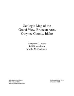 Geologic Maps of the Grand View-Bruneau Area, Owyhee County, Idaho