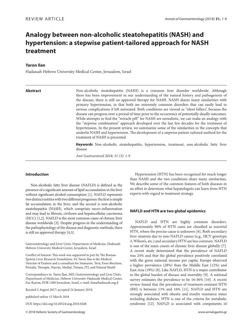 Analogy Between Non-Alcoholic Steatohepatitis (NASH) and Hypertension: a Stepwise Patient-Tailored Approach for NASH Treatment