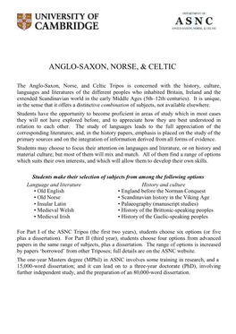 Anglo-Saxon, Norse, & Celtic