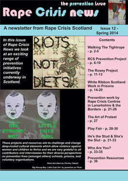 A Newsletter from Rape Crisis Scotland Issue 12 - Spring 2014