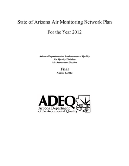 Arizona Air Monitoring Network Plan