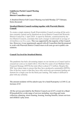 Lighthorne Parish Council Meeting 9Th March 2021.Odt