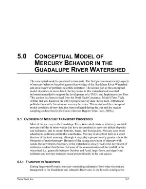 5.0 Conceptual Model of Mercury Behavior in the Guadalupe River Watershed