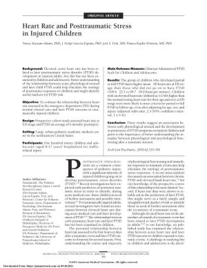 Heart Rate and Posttraumatic Stress in Injured Children